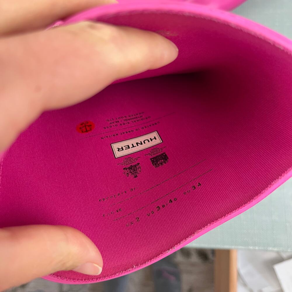 Hunter Kids Original Gloss Tall Rain Boots Pink 3 - Picture 7 of 10